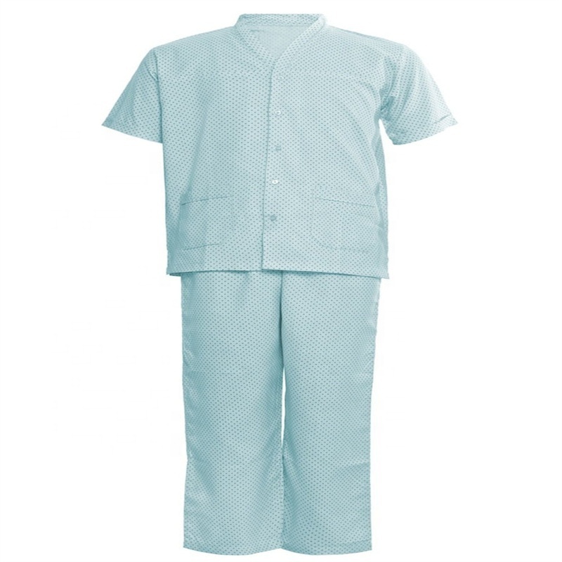 Factory Direct Sale Comfortable Patient Gown Woven Reusable Hospital Gown For Patient Short Sleeve Summer Unisex Medical Scrubs