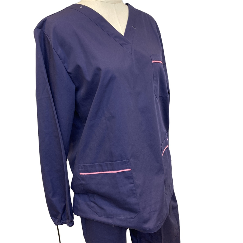 High Quality Lightweight Poly Cotton Nurse Uniform Sets V Neck Women Spa Salon Uniform Custom Medical Scrubs Wholesale