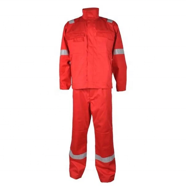 New Arrival Two Pieces FR Coverall 100% Cotton Heavyweight Red Safety Overalls Flame Retardant Working Uniform For Men