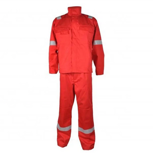 New Arrival Two Pieces FR Coverall 100% Cotton Heavyweight Red Safety Overalls Flame Retardant Working Uniform For Men