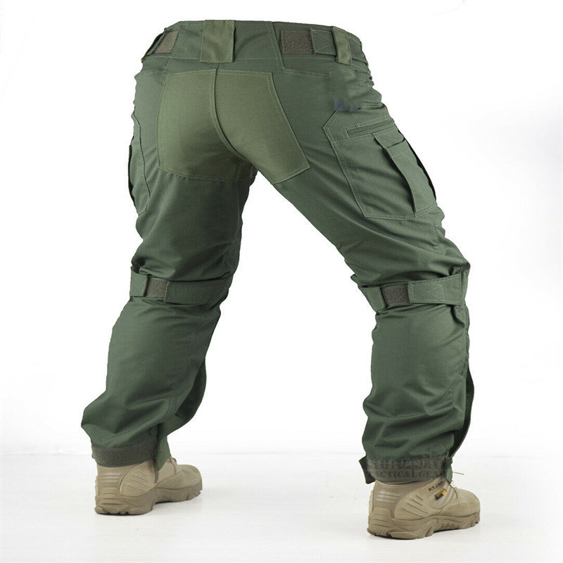 Heavyweight Cotton Canvas Durable Waterproof Safety Work Pants Army Green Men's Cargo Pants & Trousers