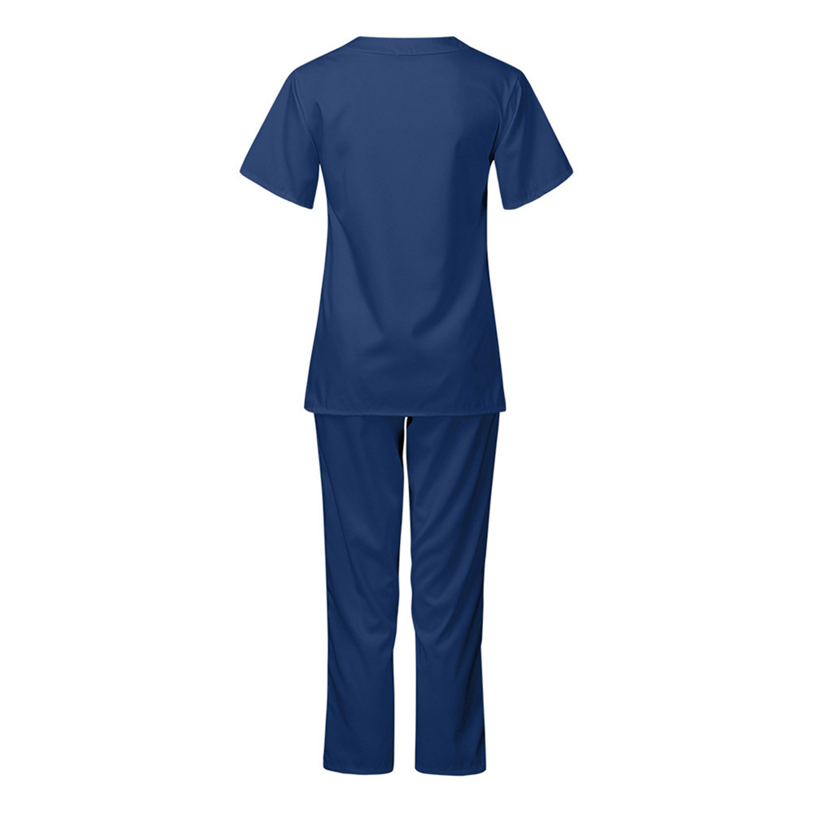 New Arrival Navy Blue Beauty Salon Uniform 65/35 Poly/Cotton Breathable Scrubs Uniforms Sets Customized V-neck Nurse Uniforms