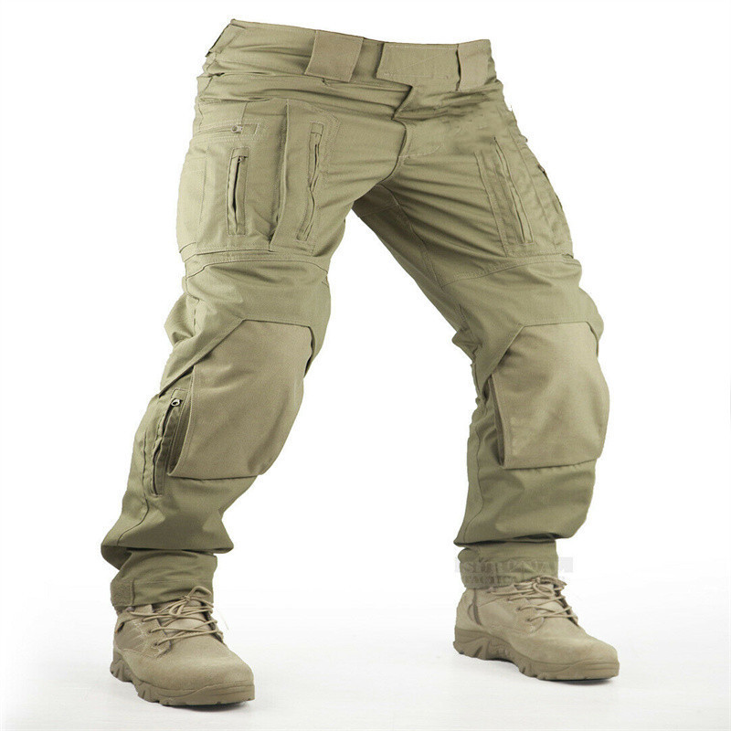 Heavyweight Cotton Canvas Durable Waterproof Safety Work Pants Army Green Men's Cargo Pants & Trousers