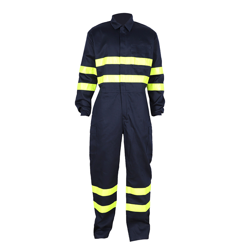 Wholesale Price High Quality FR Clothing 100% Cotton Flame Retardant Overalls One Piece Unisex Reflective Safety Clothing