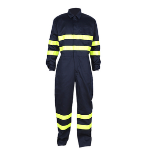 Wholesale Price High Quality FR Clothing 100% Cotton Flame Retardant Overalls One Piece Unisex Reflective Safety Clothing