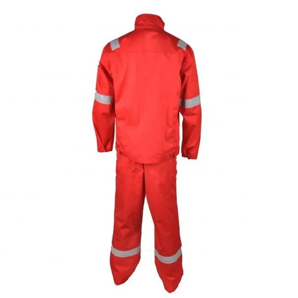 New Arrival Two Pieces FR Coverall 100% Cotton Heavyweight Red Safety Overalls Flame Retardant Working Uniform For Men