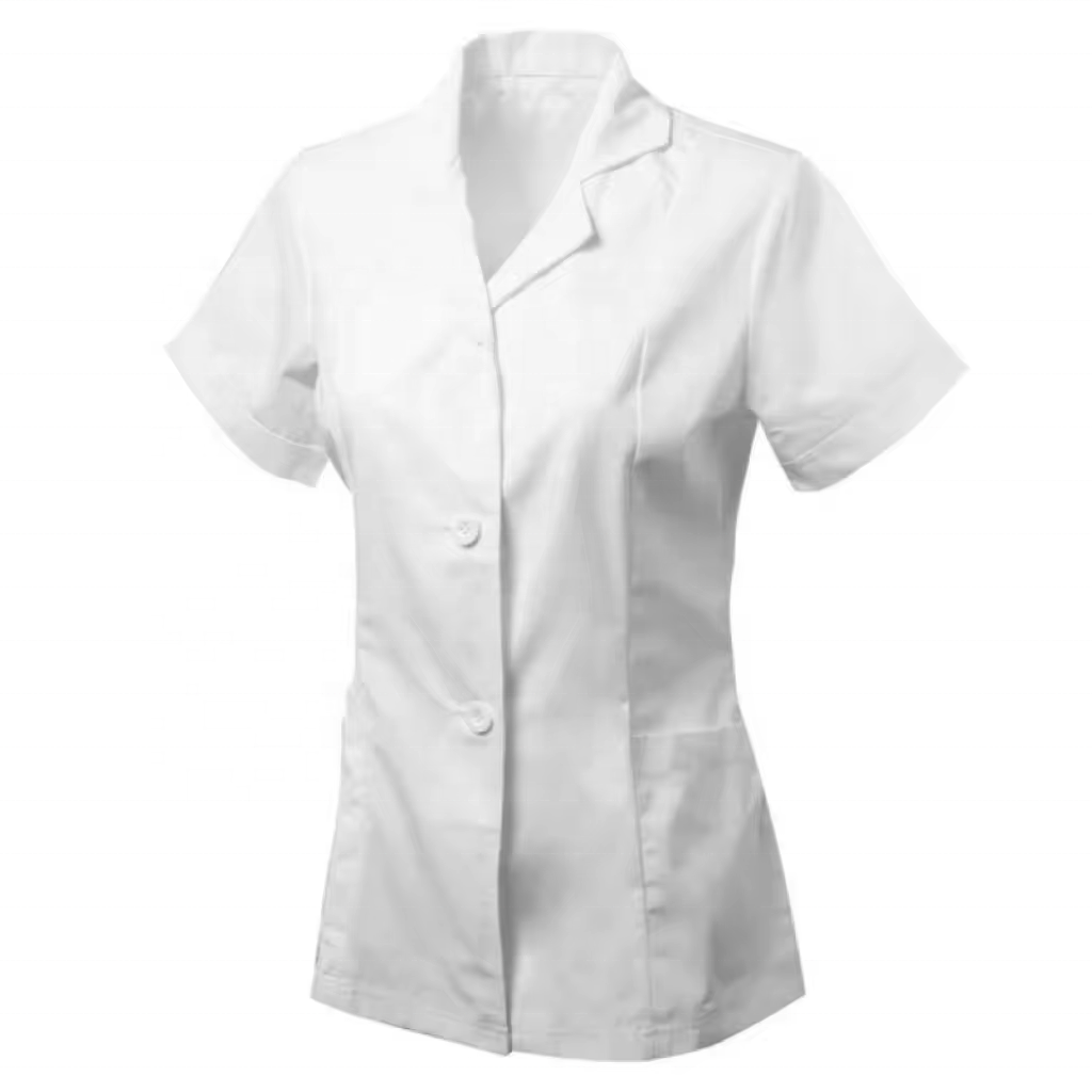 Hot Sale 100% Cotton Unisex White Lab Coat Lightweight Button Down Nurses Uniform Long Sleeves Medical Gown For Women