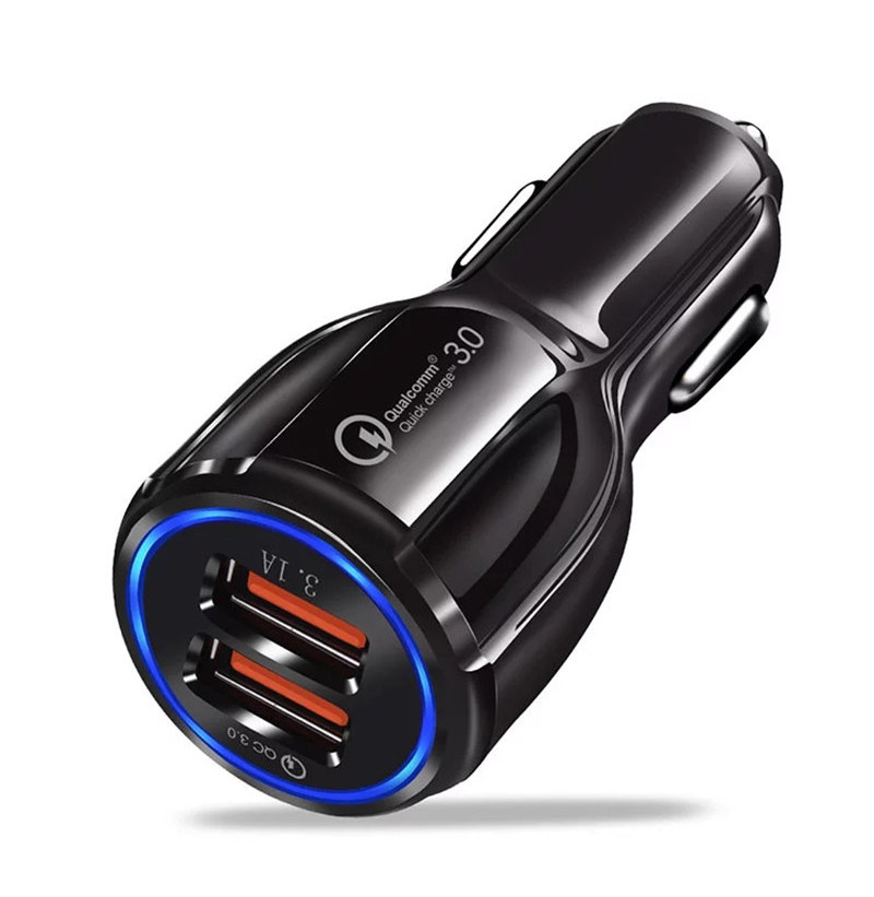 Quick Charge 3.0 Universal Dual USB Mobile Phone Car Chargers Dual QC 3.0 Car Charger For iPhone Samsung