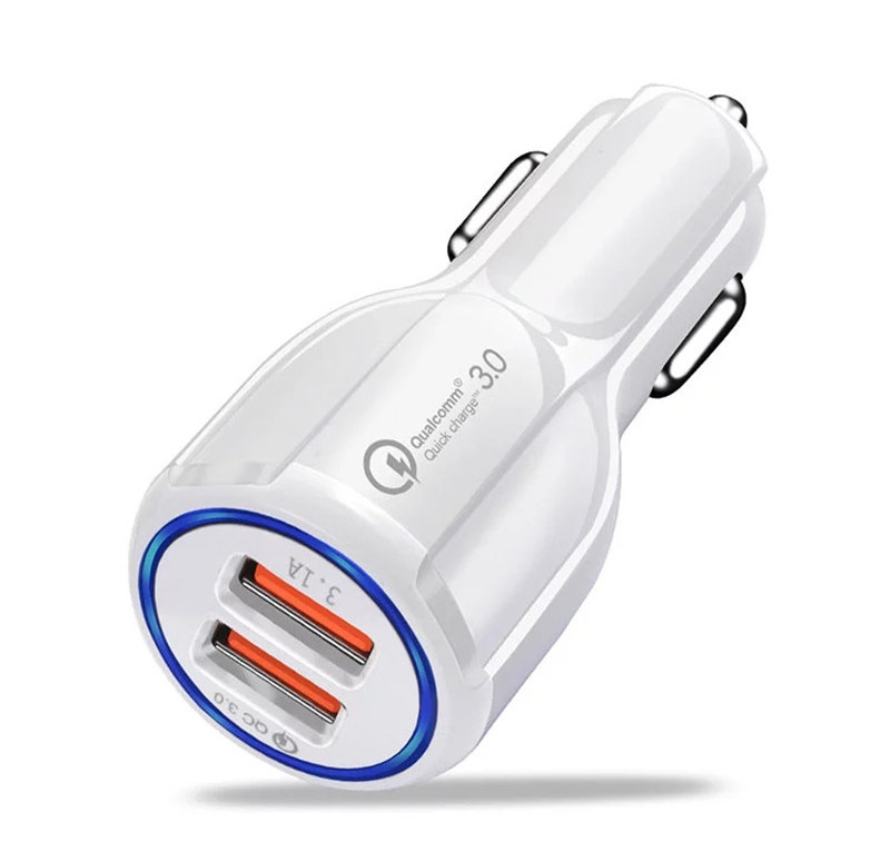 Quick Charge 3.0 Universal Dual USB Mobile Phone Car Chargers Dual QC 3.0 Car Charger For iPhone Samsung