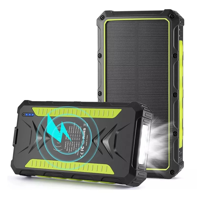 Amazon Quick Selling High Capacity 36000mAh Battery QI Solar Power Bank Fast Charger For Mobile Phone Wireless