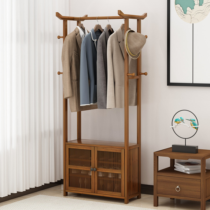 Wood Clothes Organizer Home Office Furniture Coat Rack Bamboo Clothes Hanger Rack Stand