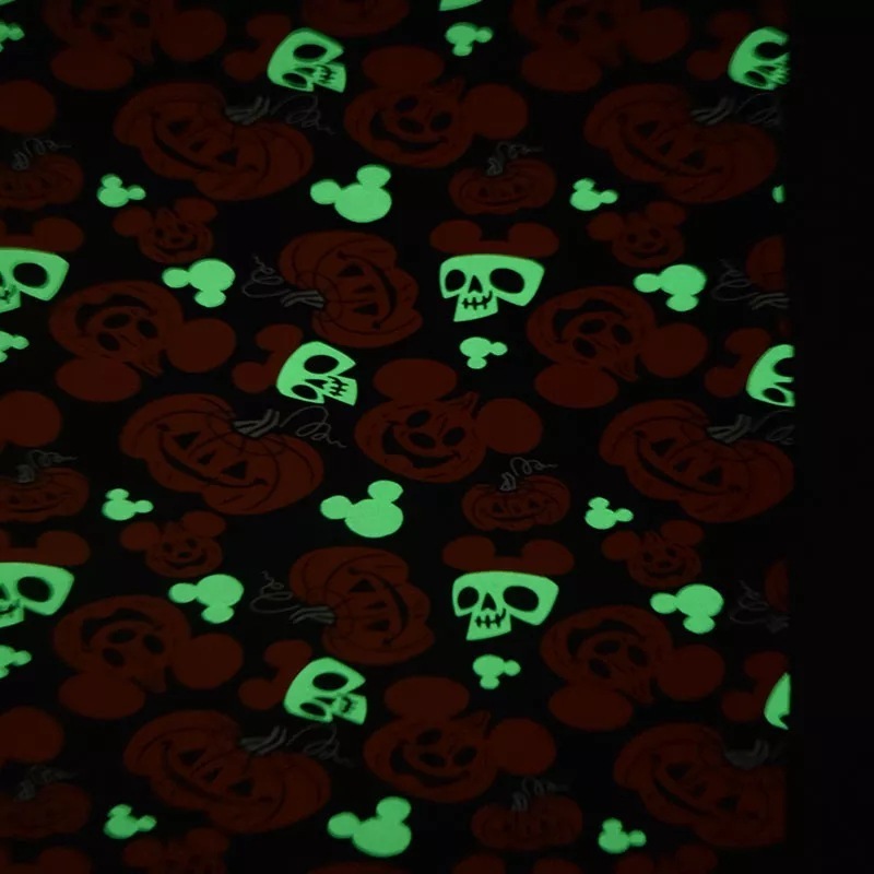 New Technic Glow In The Dark Polyester Printed Luminous Fabric For Garments