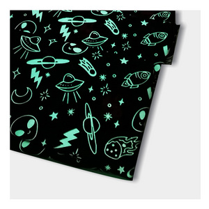 New Technic Glow In The Dark Polyester Printed Luminous Fabric For Garments