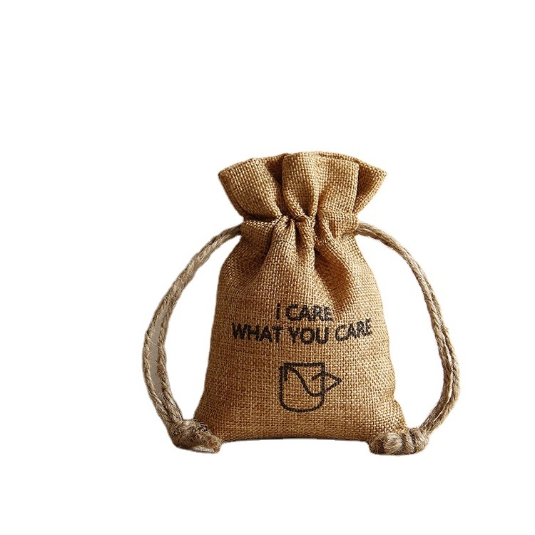 Custom High Quality Jute Drawstring Gift Dust Bag  Drawstring  Ruffle