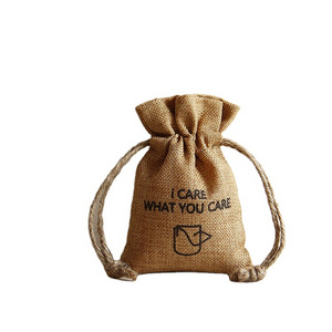 Custom High Quality Jute Drawstring Gift Dust Bag  Drawstring  Ruffle