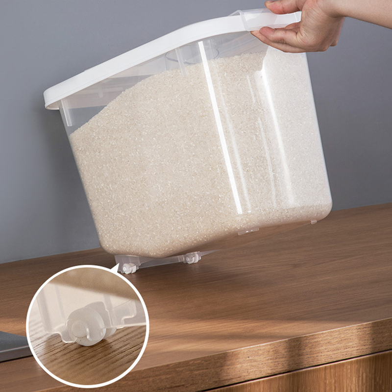 Rice Storage Box Rice Dispenser Rice Container Grain Storage Jar Cereals Bucket Pet Food Container Kitchen Organizer