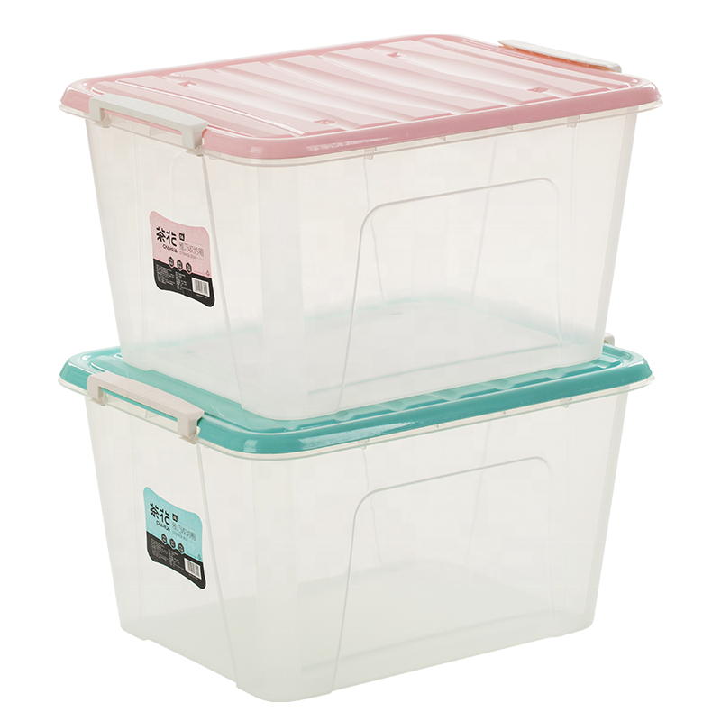 Transparent Plastic Storage And Finishing Box Extra Large Thickened Toy Clothes Covered Storage Box Household Storage Box