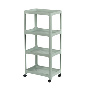 4 Layers Storage Rack Kitchen Trolley Movable Shelf Home Furniture Storage Box Bathroom Organizer with Wheels Narrow Cabinet