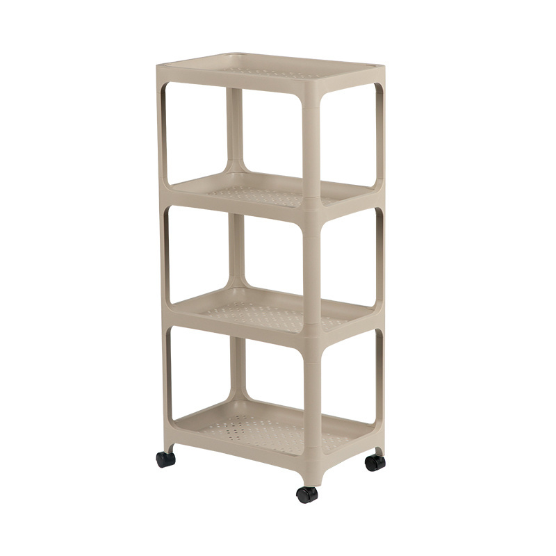 4 Layers Storage Rack Kitchen Trolley Movable Shelf Home Furniture Storage Box Bathroom Organizer with Wheels Narrow Cabinet