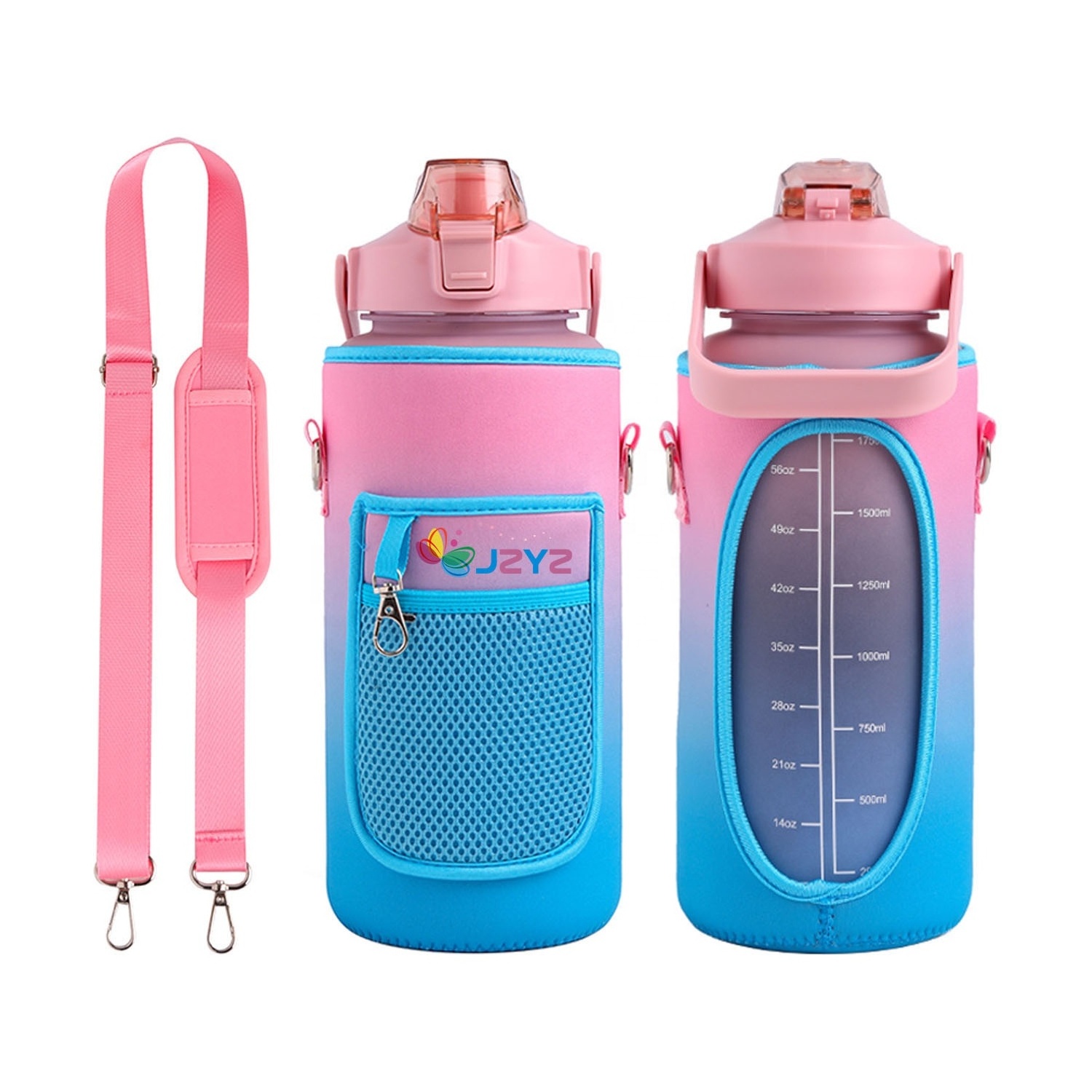 JZYZ Bulk Empty 2022 S Eco Friendly Babys With Strap Bling Stainless Steel Pure Copper Motivational 2l Water Bottle