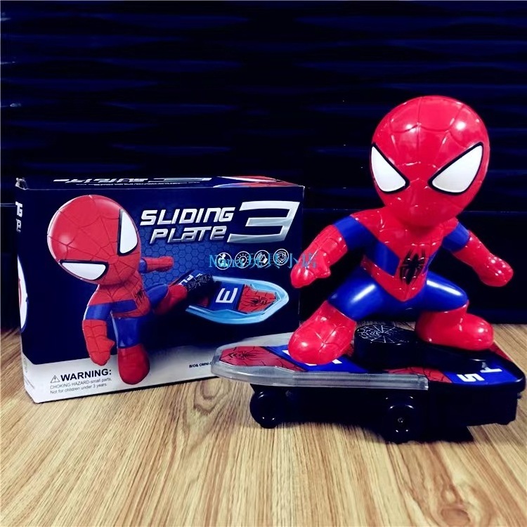 Spider Man stunt Kick scooter 360 degree rotation tumbling children's toy boy electric Radio-controlled car