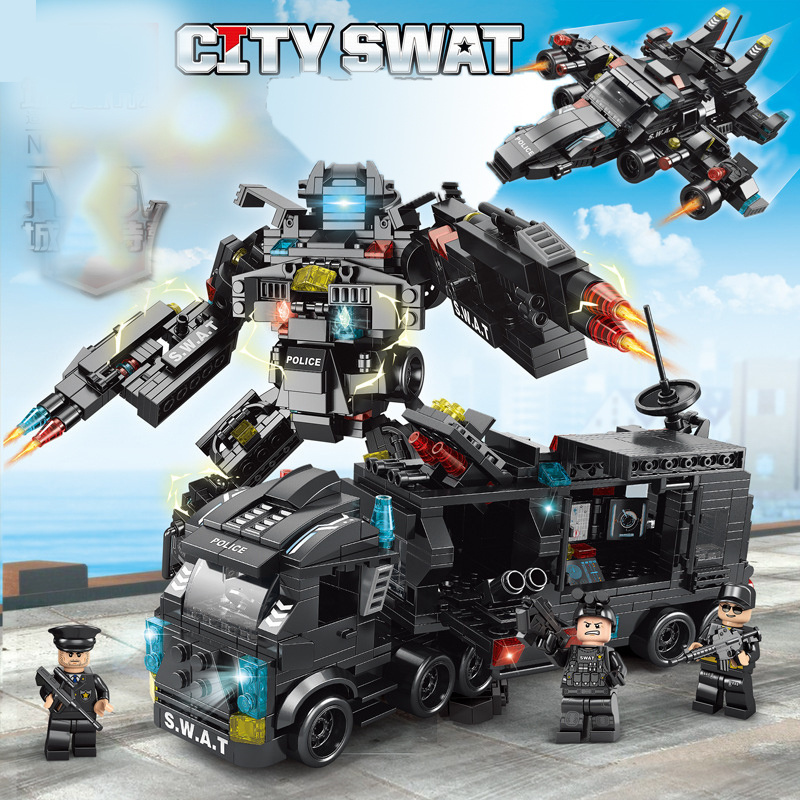 Multi Building Block Changeable SWAT Car 2.4G 35 in 1 shape Remote Control Car RC electric toy