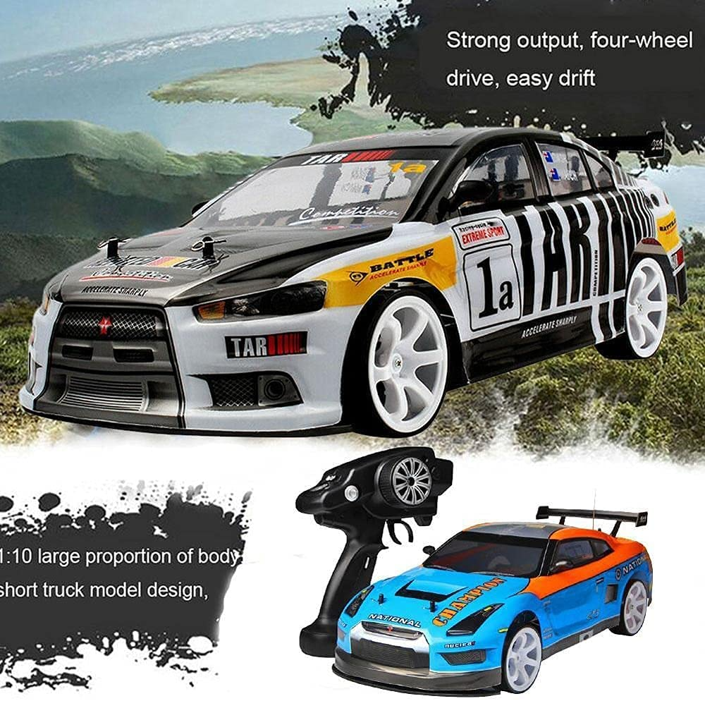 Remote Control Drift Car 2.4Ghz 1:10 Scale RC Sport Racing Car For Adults Kids Boys Gifts 4WD RTR High Speed RC Vehicle 2 Batter