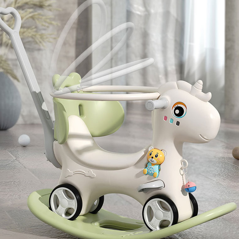 Rocking Chair Roller Coaster Toddler Ride-on Toys for Baby Rocking Horse Child Boys Girls Trojan Horse Birthday Gift