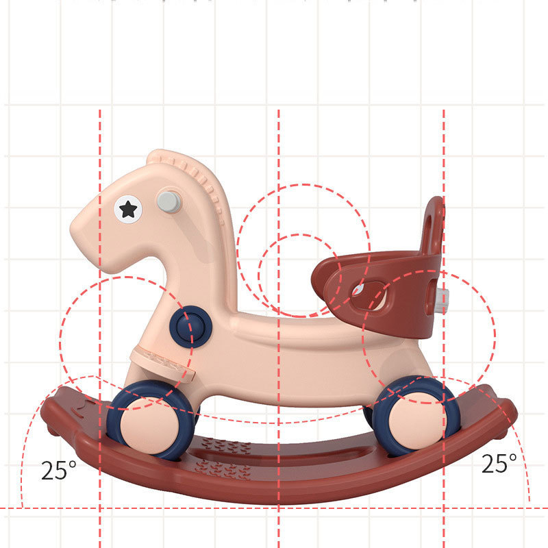 Rocking Horse Roller Coaster Toddler Ride-on Toys for Baby Nursery Child 1-5 Year Old Boys Girls Trojan Horse Birthday Gift