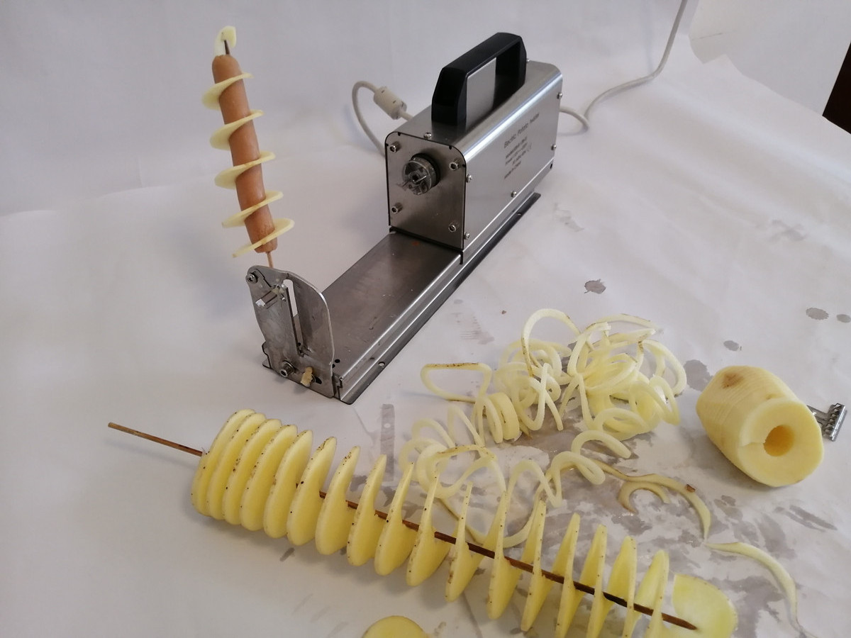 Stainless Steel Hot Dog Potato Twister Making Machine Curly Fries Cutter Slicer