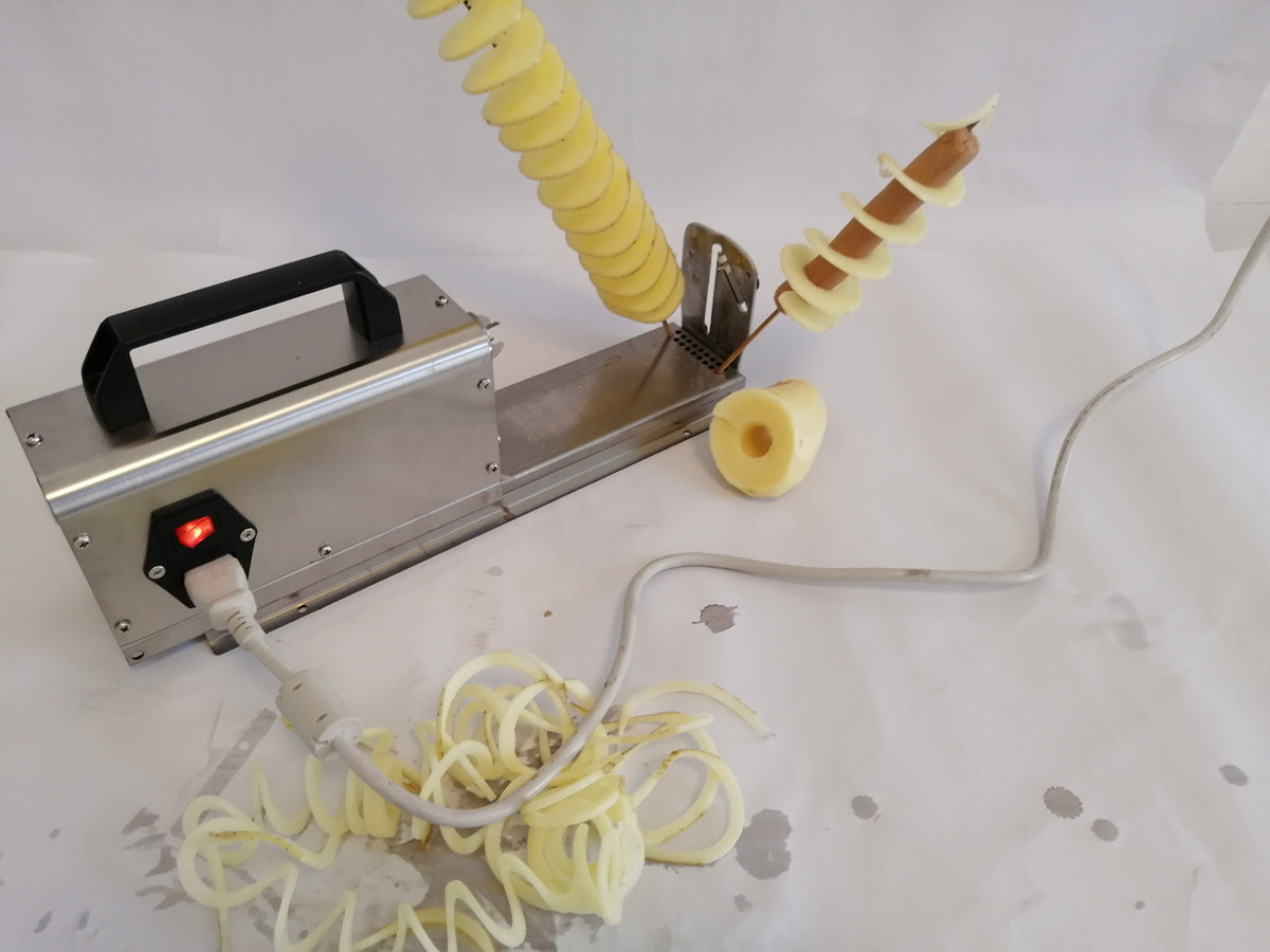 Stainless Steel Hot Dog Potato Twister Making Machine Curly Fries Cutter Slicer