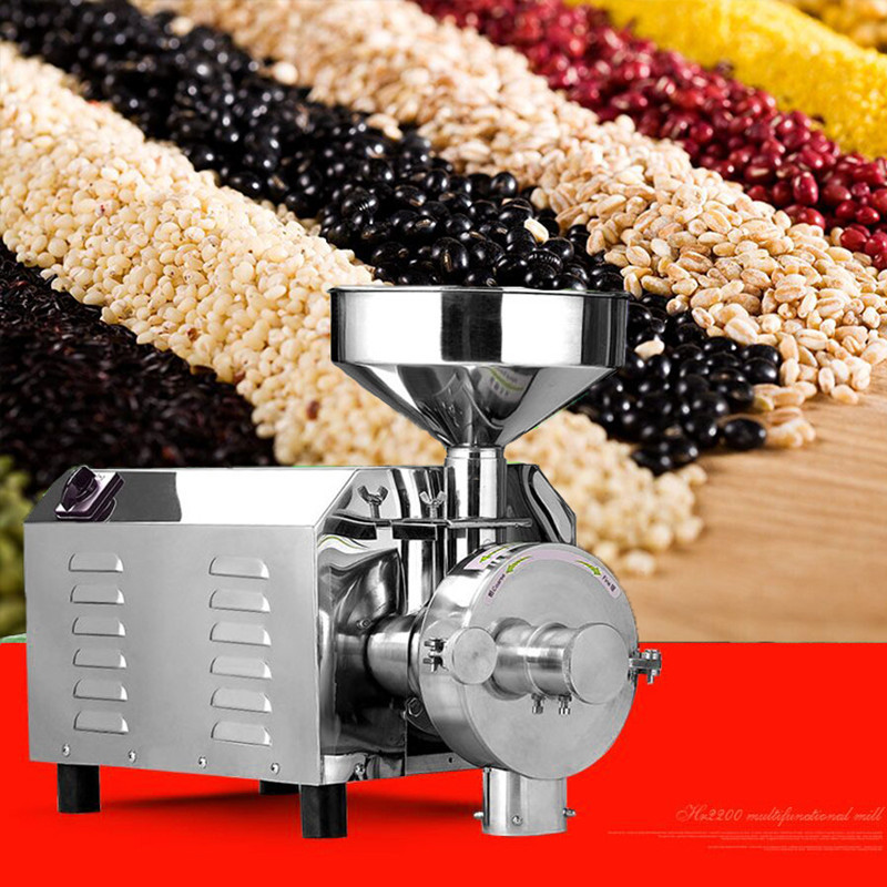 Stainless steel mini chili powder grinding machinery beans flour mill electric coffee corn grinder milling machine