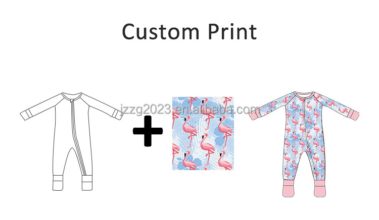 Custom Print 95% Bamboo Viscose 5% Spandex Short Sleeve Plain Baby Romper Animal Print Girl Baby Romper