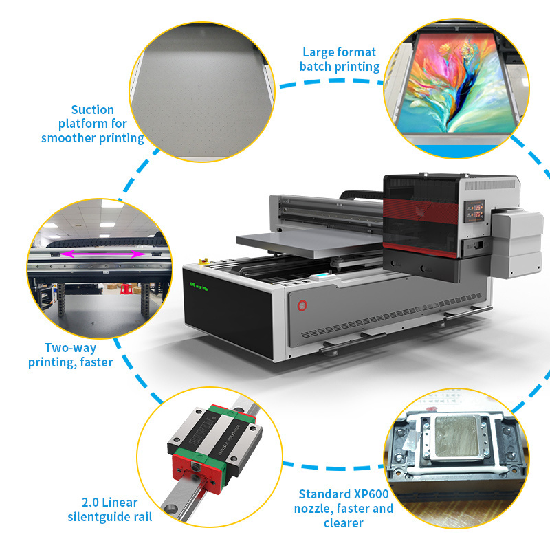 6090 UV Printer XP600 Printing Machine XP600 Print Head For CMYWK+V Inkjet Printers Provided Flatbed Printer Automatic