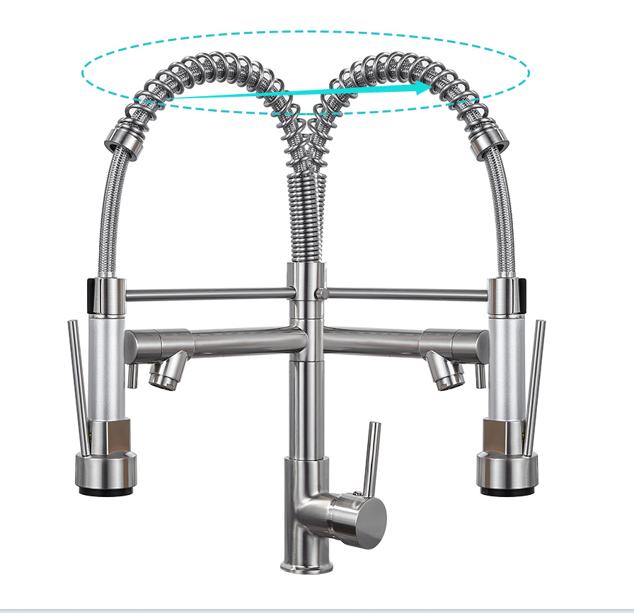 KD-KF03 Classic Water Fall Kitchen Sink Faucet American Style Home Hardware Long Neck Pull Out Table Basin Brass Water Faucet