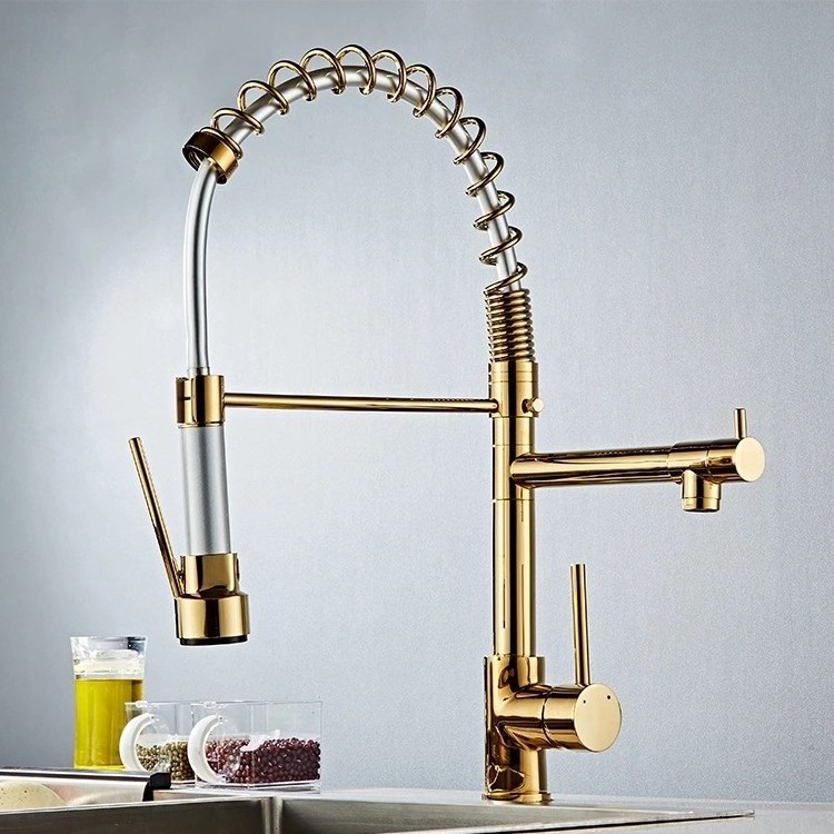 KD-KF03 Classic Water Fall Kitchen Sink Faucet American Style Home Hardware Long Neck Pull Out Table Basin Brass Water Faucet