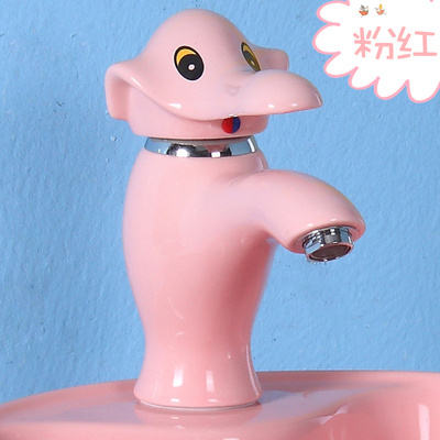 KD-K001F In Stock Pink Color Elephant Shape Basin Faucet with Cold and Hot Water Chaozhou Bathroom Product Water Mixer Tap