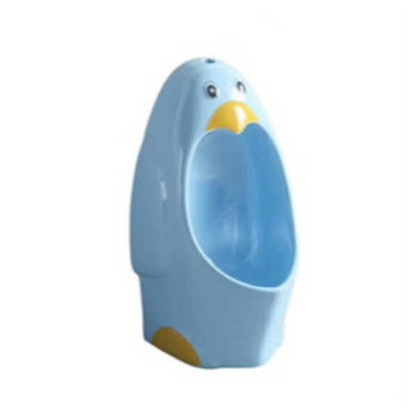 KD-K004U Handmade Ceramic Sanitary Ware Blue Color Floor Mounted Install Urinal for Kindergarten Kids Animal Shape Urine Bowl