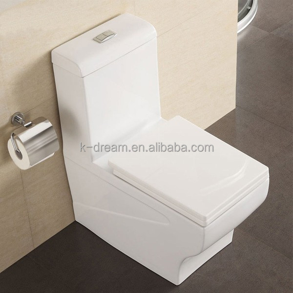 KD-T005P Chaozhou Sanitary Ware Free Standing One Piece Toilet Ceramic Squatting Toilets Luxury Square Water Closet Bowl