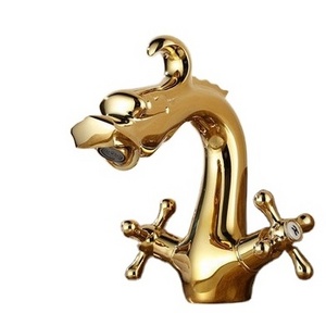 Animal Shape Water Tap Dragon Faucet KD-F230 Countertop Basin Water Faucet Golden Color Bathroom Mixer