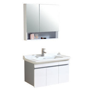 wooden furniture bathroom marble LED mirror vanity bathroom sink with cabinet