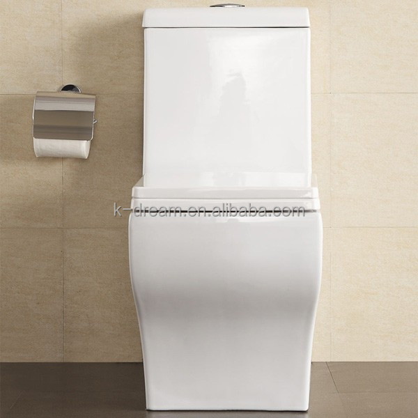 KD-T005P Chaozhou Sanitary Ware Free Standing One Piece Toilet Ceramic Squatting Toilets Luxury Square Water Closet Bowl