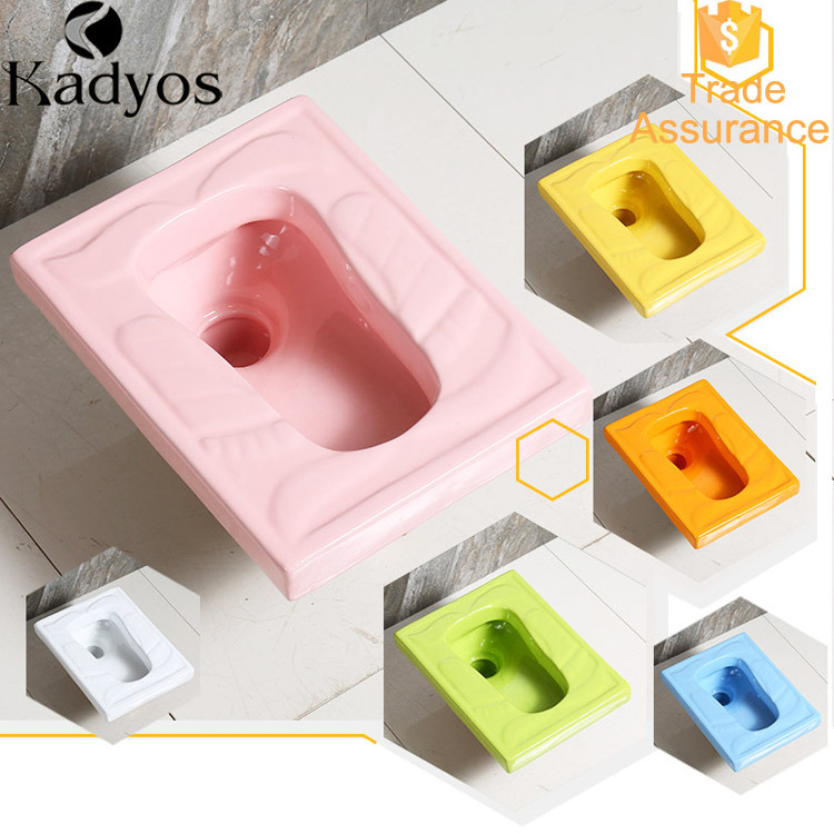 Hot sale kid bathroom wc sanitary wares colored ceramic children squat pan