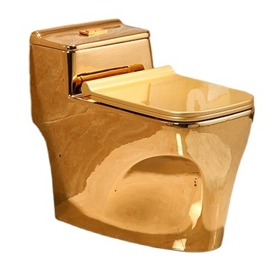 KD-18GPA New Trending Bathroom Gold Plated Ceramic Soft Closing Seat Cover WC Toilet Shiny Golden One Piece Water Closet