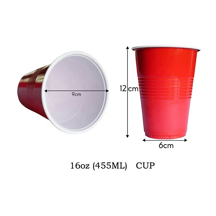 Interesting Game Mesa de Beer Pong Reusable Beer Pong Cups 16oz 18oz Set Custom Logo Print Beerpong Balls