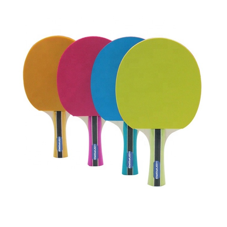 Konford Custom Color Printed Ping-Pong Paddle OEM/ODM Promotional Colorful Rubber Pattern Tenis de Mesa Table Tennis Racket Bat