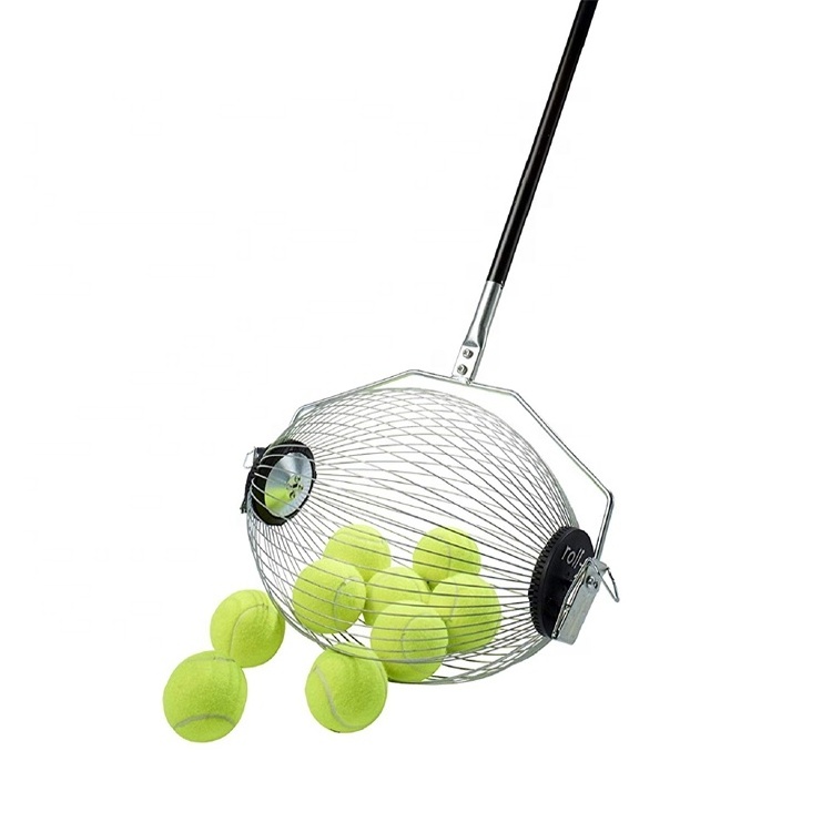 Standing tennis ball collector barrell picker bubble packaging seguridad overgrip designer tenis ball pick up in lawn court