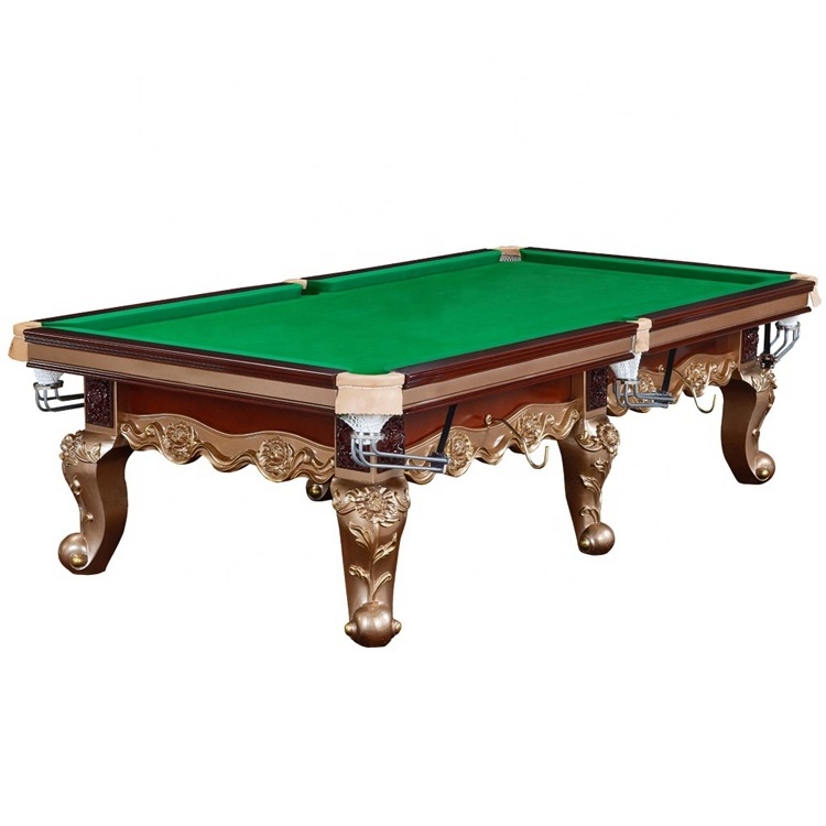 Private custom royal billiard table 9ft 10ft top rubber cushion solid wood nature carved leg luxury 8 12 foot snooker pool table