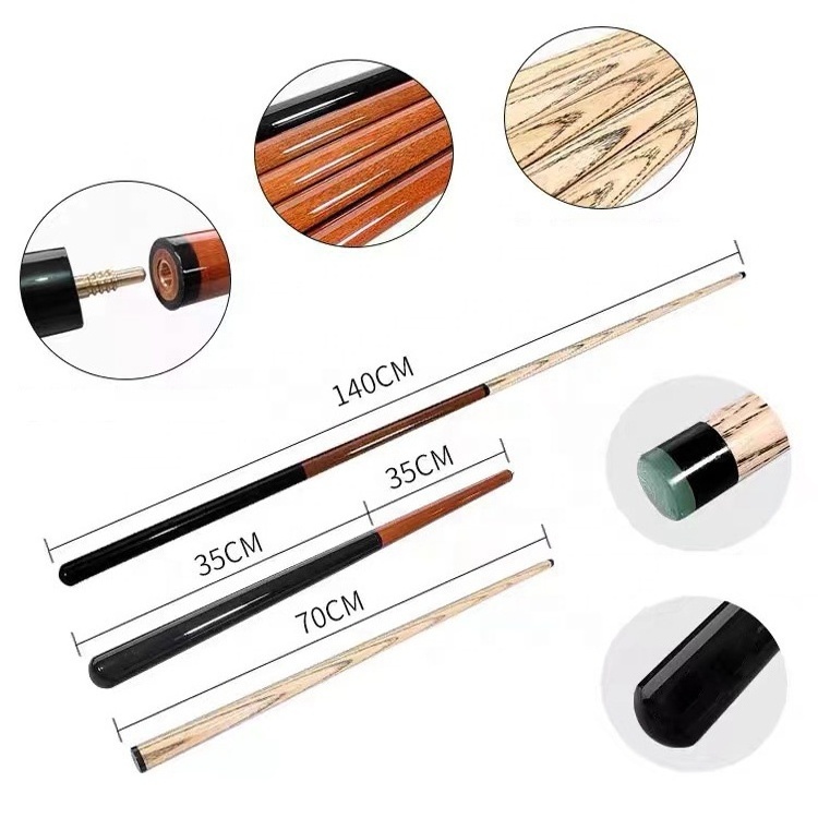 Hot sale in european 3/4 jointed center joint one two three piece aluminium alloy snooker billiard pool cue stick indoor sports