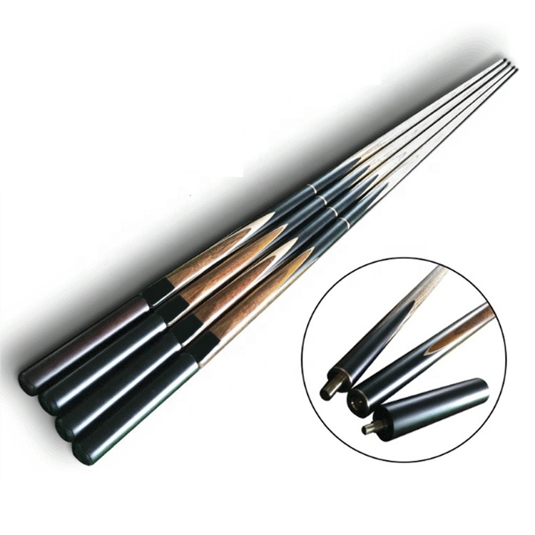 Hot sale aluminium alloy stainless steel 1/2 3/4 4/5 split cue snooker billiard pool cue stick oem print logo single pool cues